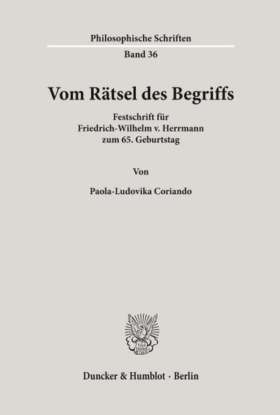 Vom Rätsel des Begriffs.