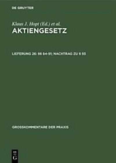 §§ 84-91; Nachtrag zu § 93