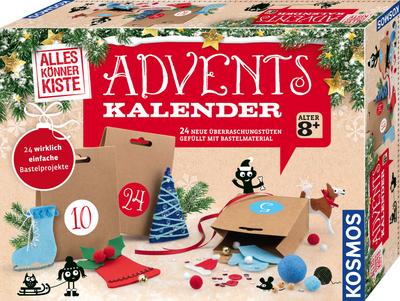KOSMOS AllesKönnerKiste Bastel-Adventskalender 2019, für Mädchen und Jungen ab 8 Jahren, Weihnachtsbasteln für die ganze Familie, kreative kleine Geschenke für Kinder und Erwachsene gestalten