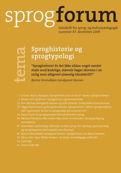 Sproghistorie og sprogtypologi