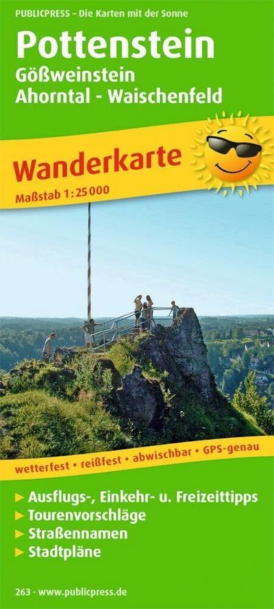 Wanderkarte Pottenstein, Gößweinstein - Ahorntal - Waischenfeld 1 :25 000