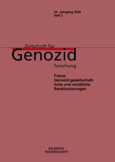 Zeitschrift für Genozidforschung, 24. Jahrgang 2026, Heft 2