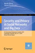 Security and Privacy in Social Networks and Big Data