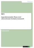 Jugendkriminalität. Wann wird abweichendes Verhalten kriminell?