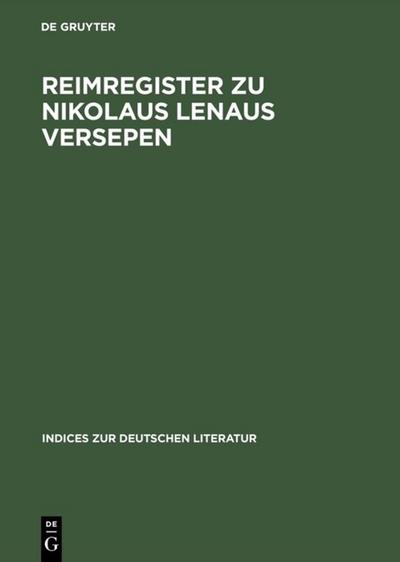 Reimregister zu Nikolaus Lenaus Versepen