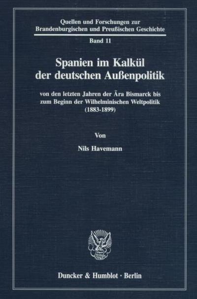 Spanien im Kalkül der deutschen Außenpolitik