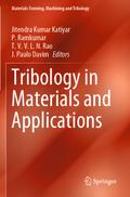 Tribology in Materials and Applications