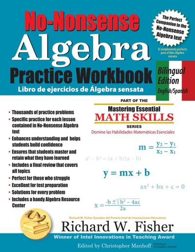 No-Nonsense Algebra Practice Workbook, Bilingual Edition