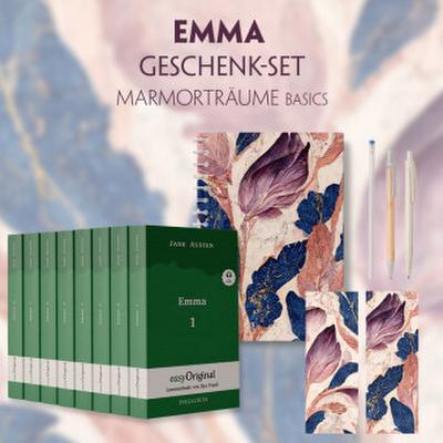 Emma Geschenkset - 8 Bücher (Softcover + Audio-Online) + Marmorträume Schreibset Basics, m. 8 Beilage, m. 8 Buch