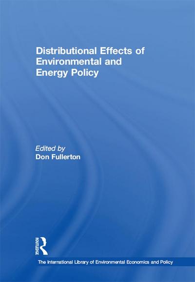 Distributional Effects of Environmental and Energy Policy