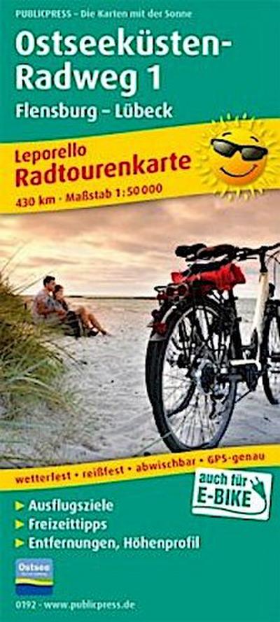 Ostseeküsten-Radweg 1. Flensburg - Lübeck 1 : 50 000