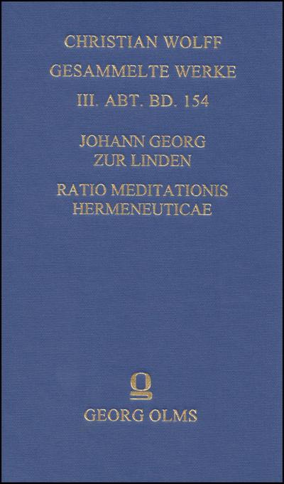 Johann Georg Zur Linden: Ratio meditationis hermeneuticae