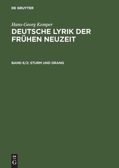 Deutsche Lyrik der frühen Neuzeit Sturm und Drang. Tl.1