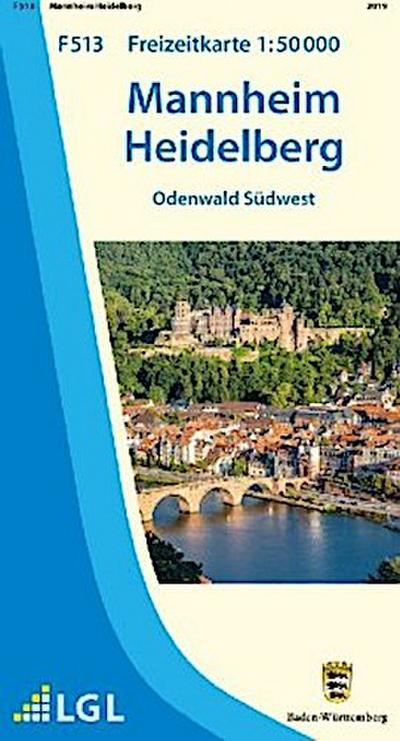 Topographische Freizeitkarte Baden-Württemberg Mannheim Heidelberg