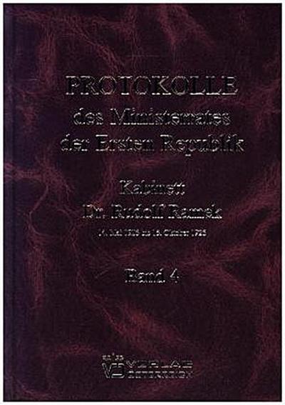 Protokolle des Ministerrates der Ersten Republik IV, Kabinett Dr. Rudolf Ramek / 14. Mai 1926 bis 15. Oktober 1926