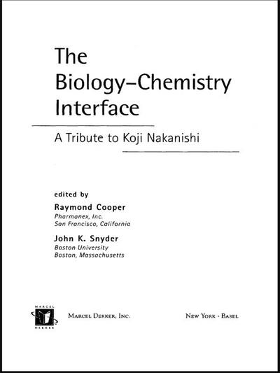 The Biology - Chemistry Interface