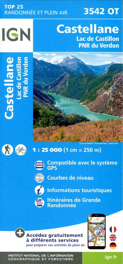 Castellane Lac de Castillon PN du Verdon 1:25 000