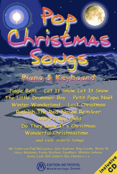 Pop Christmas Songs, für Piano u. Keyboard, m. Audio-CD