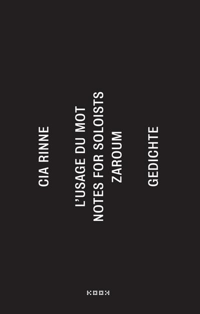 zaroum / notes for soloists / l’usage du mot