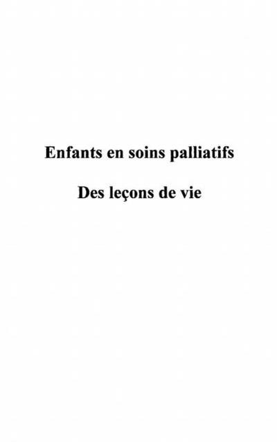 Enfants en soins palliatifs