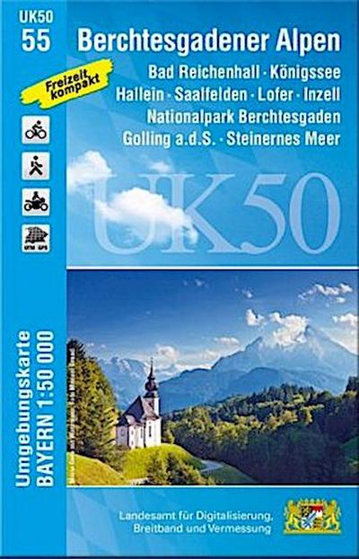 Topographische Karte Bayern Berchtesgadener Alpen