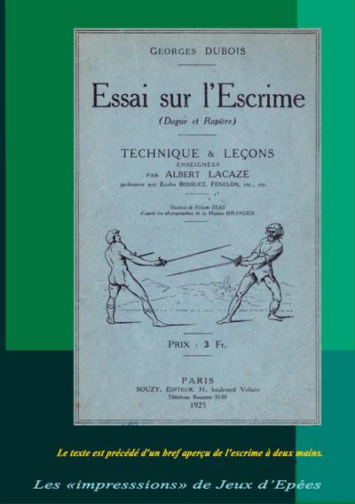Essai sur l’Escrime (Dague et Rapière)