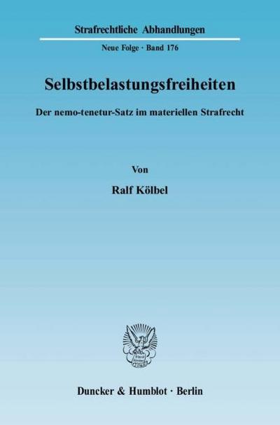 Selbstbelastungsfreiheiten