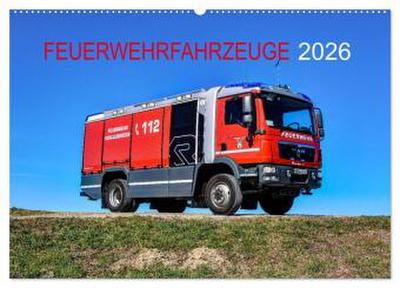 Feuerwehrfahrzeuge (Wandkalender 2026 DIN A2 quer), CALVENDO Monatskalender