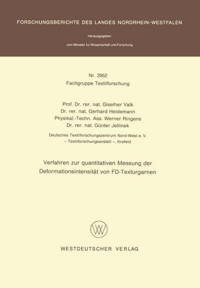 Verfahren zur quantitativen Messung der Deformationsintensität von FD-Texturgarnen