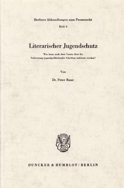 Literarischer Jugendschutz.