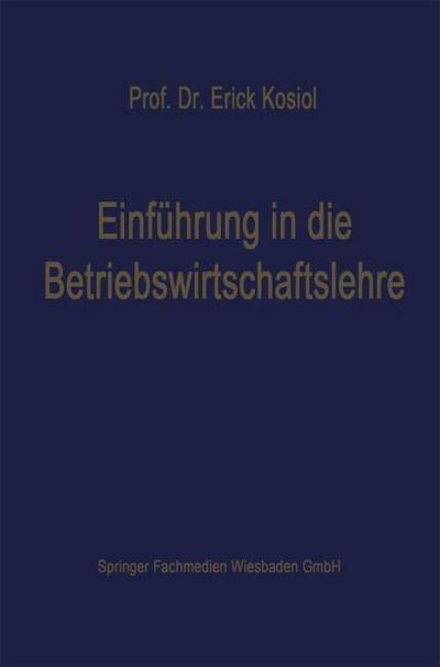 Einführung in die Betriebswirtschaftslehre
