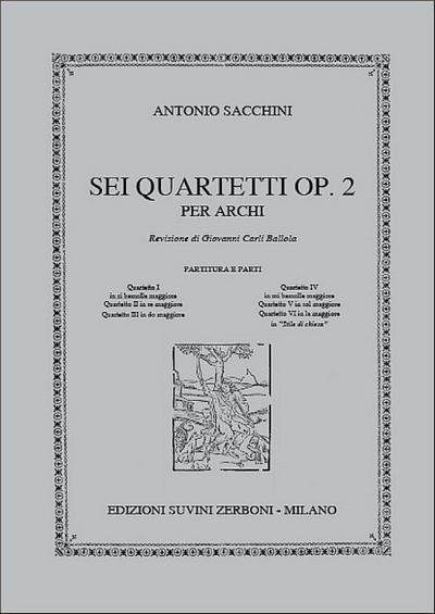 Antonio Sacchini, Quartetto I In Si Bemolle MaggioreStreichquartett
