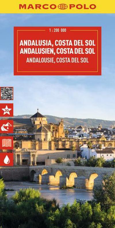 MARCO POLO Reisekarte Andalusien, Costa del Sol 1:200.000