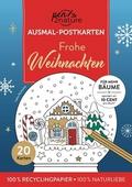 Frohe Weihnachten - 20 Ausmal-Postkarten