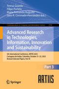 Advanced Research in Technologies, Information, Innovation and Sustainability