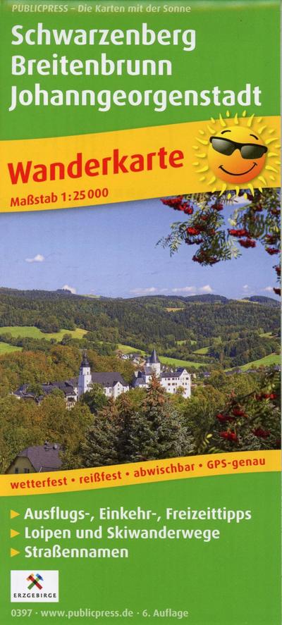 PUBLICPRESS Wanderkarte Schwarzenberg, Breitenbrunn, Johanngeorgenstadt