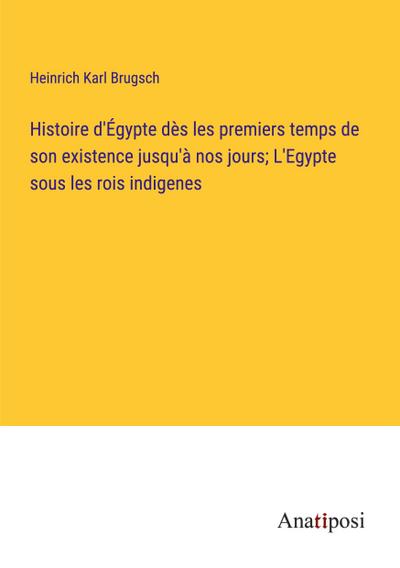 Histoire d’Égypte dès les premiers temps de son existence jusqu’à nos jours; L’Egypte sous les rois indigenes