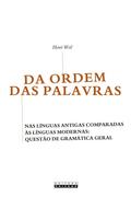 DA ORDEM DAS PALAVRAS