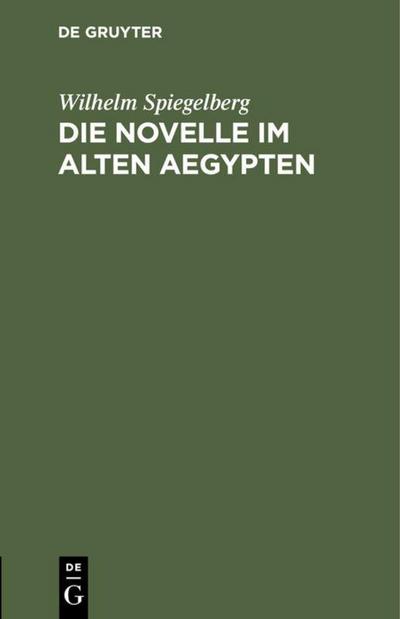 Die Novelle im alten Aegypten
