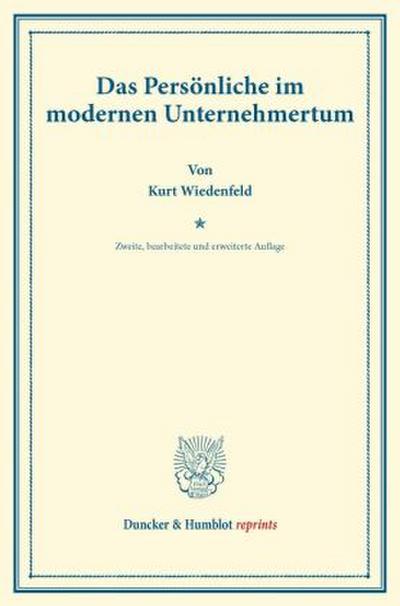 Das Persönliche im modernen Unternehmertum.