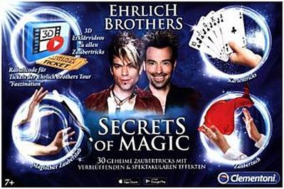 Clementoni 59048 Ehrlich Brothers Secrets of Magic, Zauberkasten für Kinder ab 7 Jahren, magisches Equipment für 30 verblüffende Zaubertricks, inkl. 3D Erklärvideos