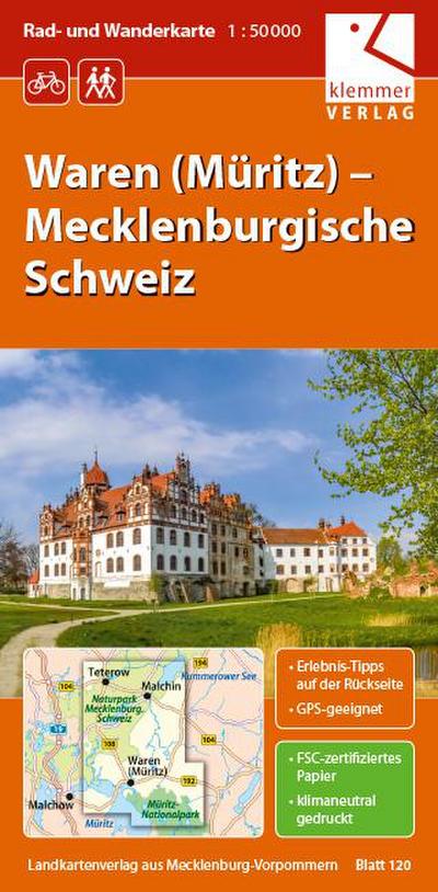 Waren (Müritz)  Mecklenburgische Schweiz 1 : 50 000 Rad- und Wanderkarte