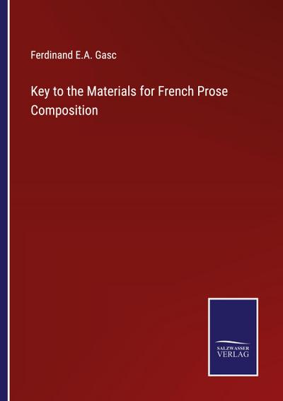 Key to the Materials for French Prose Composition