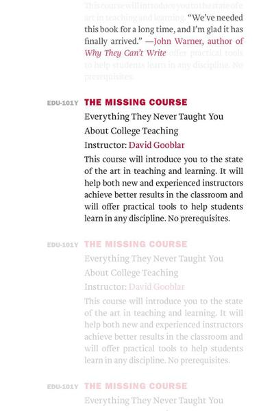 The Missing Course