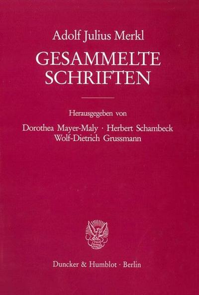 Gesammelte Schriften.