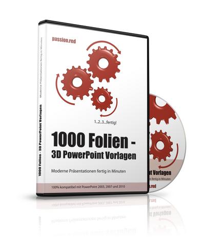 1000 Folien, 3D PowerPoint Vorlagen, Farbe: passion.red (2017), 1 CD-ROM