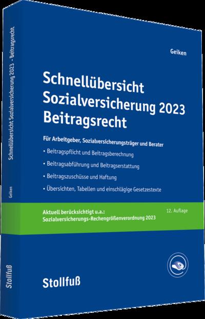 Schnellübersicht Sozialversicherung 2023 Beitragsrecht