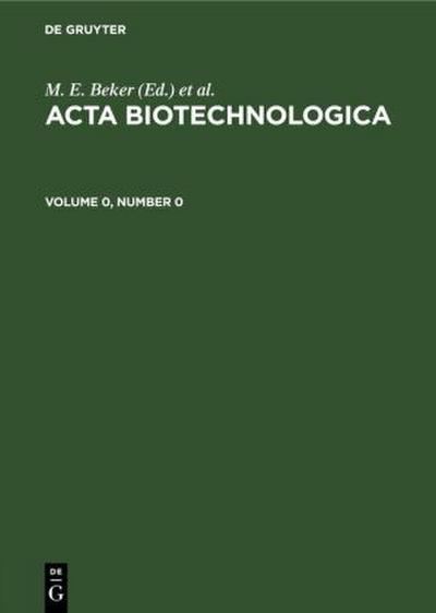 Acta Biotechnologica. Volume 0, Number 0