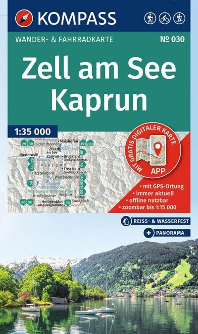 KOMPASS Wanderkarte 030 Zell am See, Kaprun 1:35.000 