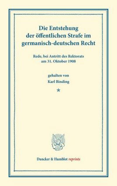 Die Entstehung der öffentlichen Strafe